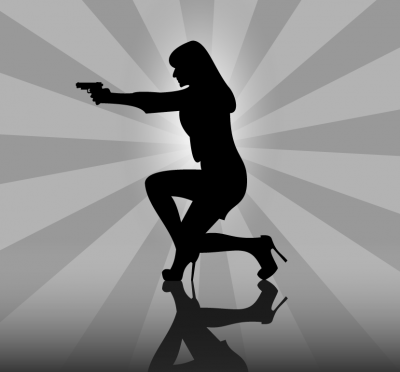 Woman with a Gun Silhouette